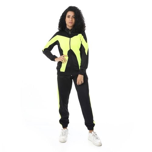 بدلة رياضية من قطعتين بسحاب نصف رقبة للنساء - تصميم مريح وعصري